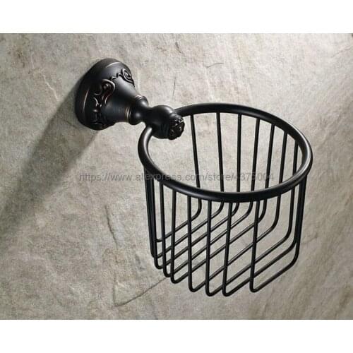 Paper Towel Holder Black Antique Copper Tissue Towel Rack Basket Roll Holder Basket Nba444