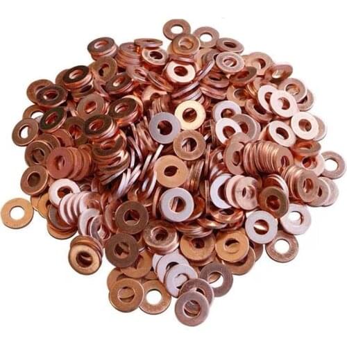 100PCS 7×15mm 7×13mm 9×18mm Diesel Common Rail Injector Nozzle Copper Seal Washer Fuel Pump Gasket Pad for Bosch Denso CAT