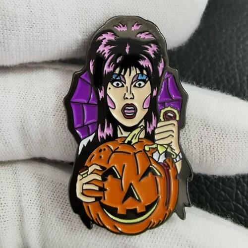 Elvira Halloween Lapel Pin