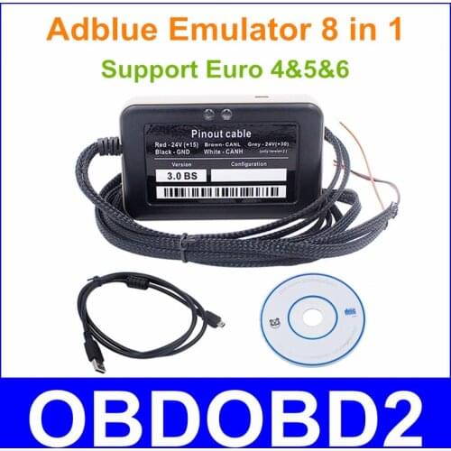 Newest Type Adblue Emulator Remove Tool 8 In 1 V3.0 Support Euro 4&5&6 With NOx Sensor Adblue Emulator 8in1 For Truck Free Ship