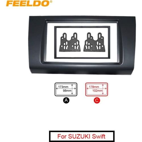 FEELDO Car DVD/CD Radio Stereo Fascia Panel Frame Adaptor Fitting Kit For SUZUKI Swift #AM4397