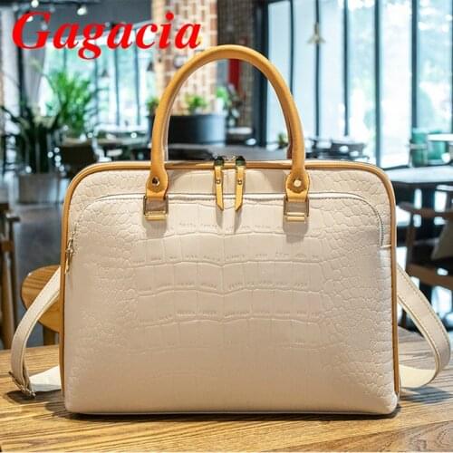 Gagacia Womans Fashion Leather Handbag 2021 New Woman Briefcase For 13 Inch 14" Laptop Shoulder Bags Women Work Office Handbags