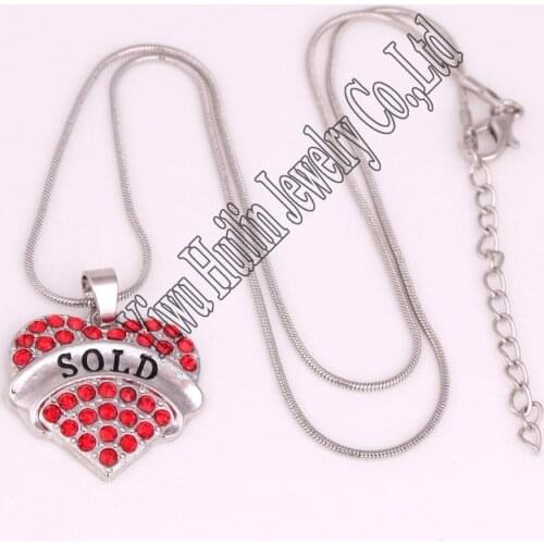 Best-selling zinc studded with rhinestone SOLD pendant necklace