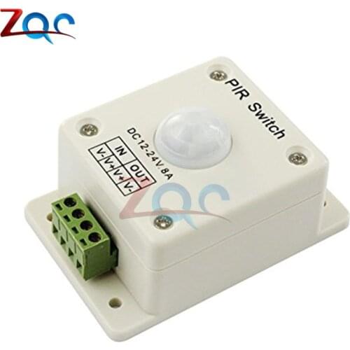 DC12-24V 8A PIR Infrared Motion Sensor Switch Human Body Automatic Induction for LED Lamp Strip Lighting