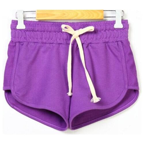 Candy Color Summer Women Exercise Shorts Female Cotton Sports Shorts Low Waist Lady Running Short