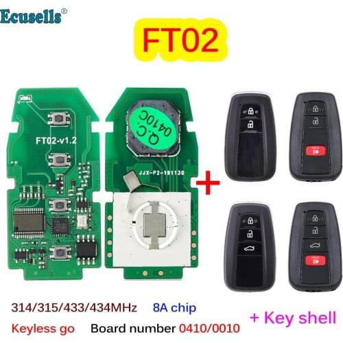 Lonsdor FT02 Circuit Board 0410/0010 314/433MHz 8A Chip Car Remote Smart Keyless Go Key Pcb for Lexus Toyota Camry Corolla RAV4