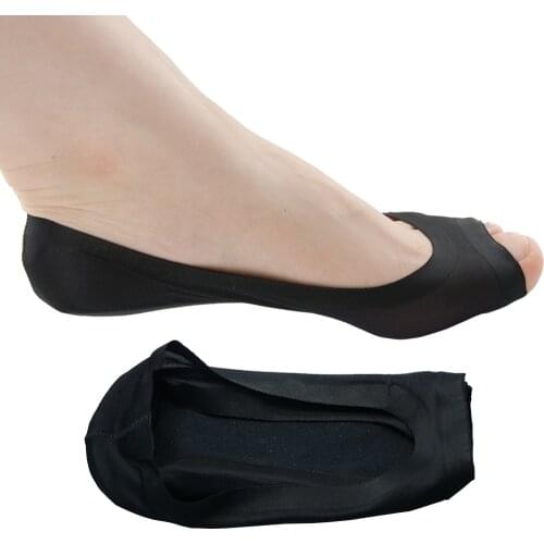 1Pair Massage Open Toe Socks Pain Relief Hot Socks Non Slip High Heels Sandal Invisible Half Open New Design Foot Care Z33301