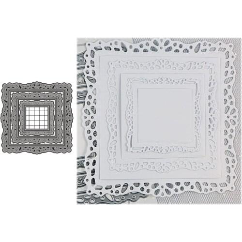 Metal Cutting Dies Lace square border for DIY Scrapbooking Photo Card Making Decor Supplies Embossing Die Template