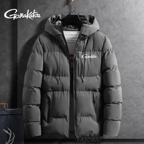Gamakatsu Mens Velvet Fishing Clothes Thicken Thermal Zipper Outdoor and Hiking Jacket Winter Keep Warm Mountaineering Clothing