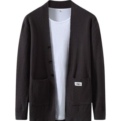 2020 knitting cardigan male v-neck outer wear in the spring and autumn light fashion handsome recreational sweater