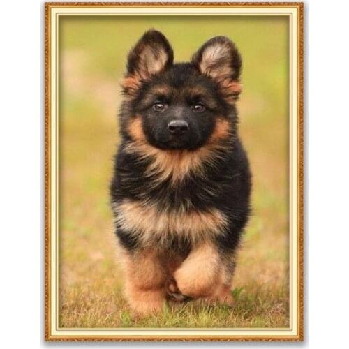 Animal German Shepherd DIY Cross Stitch 11CT Embroidery Kits Needlework Craft Set Printed Canvas Cotton Thread Home Wholesale