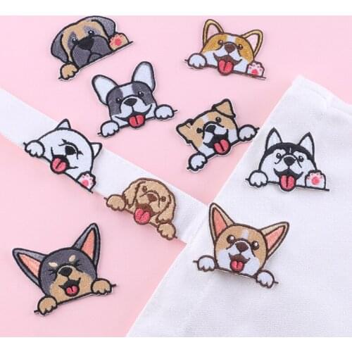 Cartoon Puppy Rabbit Embroidery Patches For Clothing DIY Iron on Clothes Applique Apparel Garment Accessories Sticker10Yc19749
