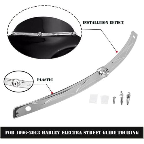 Plastic Motorcycle Windscreen Windshield Accent Trim for 1996-2013 Harley Electra Street Glide Touring Bike 2004 2008 2010 2012