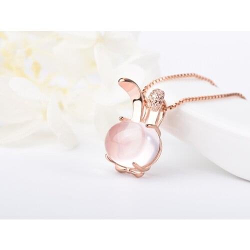 Gift 3D Crystal anime animal bunny Pendant hare Necklace Cute Smart sign Rabbit small rabbit Choker cat Feline pet necklace