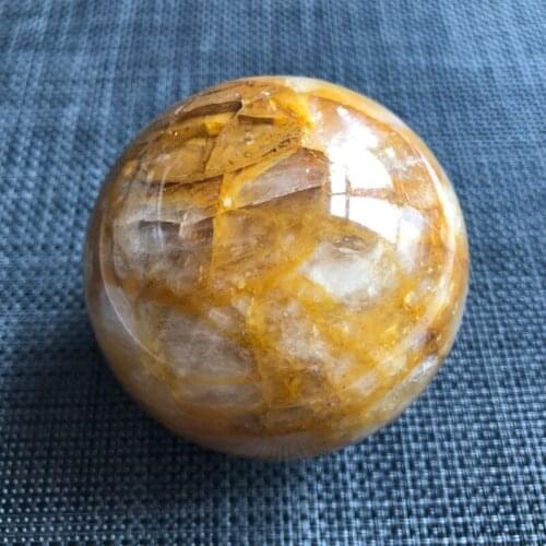 Natural golden healer sphere ball reiki healing crystals sphere for home decoration for gift