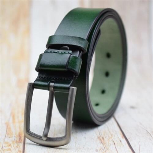 Genuine Leather Belt Male Blue/greem/coffee/black High Quality Belt Vintage Men Belt Famous Strap 100-130CM