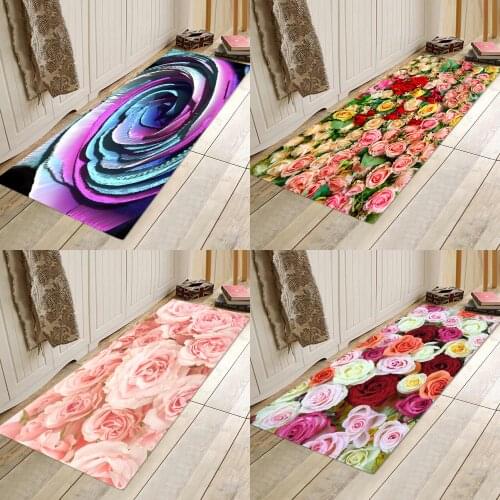 Rose, rose, petals, flannel, print, home, sliding, door, kitchen, bedside mat
