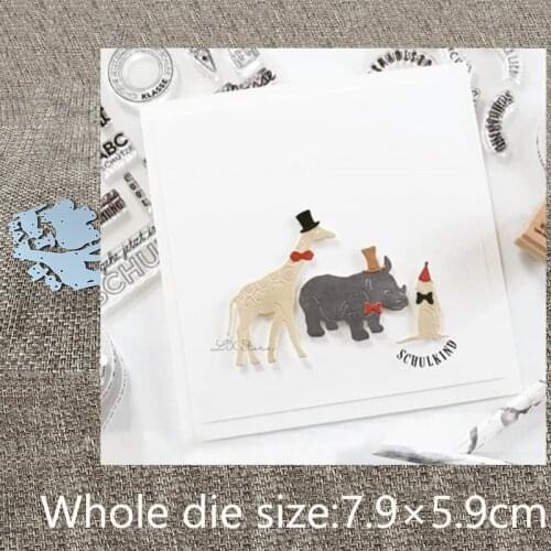 XLDesign Craft Metal Cutting Dies stencil mold Giraffe rhino decoration scrapbook Album Paper Card Craft Embossing die cuts