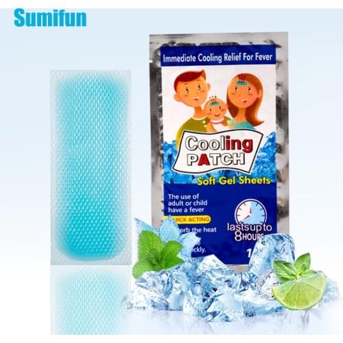 Sumifun 10Pcs/10bags Baby Fever Patch Cooling Gel Sheet for Headache Pain Relief Bring Fever Down Patch Free Shipping D1731