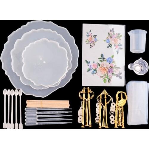 TC174 39Pcs Round Three Layer Crystal Epoxy Resin Casting Silicone Mould For DIY Decoration Craft