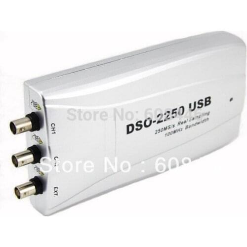 USB2.0 PC based Oscilloscope 100MHz 250MS/s 2 Channels Digital Oscilloscope DSO2250