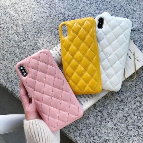 Vintage Square Plaid Leather Cover For iPhone 7 8 Plus 6 6S Plus Soft Silicone Leather Cases For iPhone 11 Pro XS Max XR X Cases