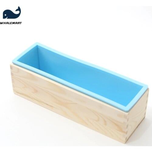 Soap Loaf mold silicone material with Wooden Box voulme 1400ml for soap making supplies Tools Handmade DIY Craft