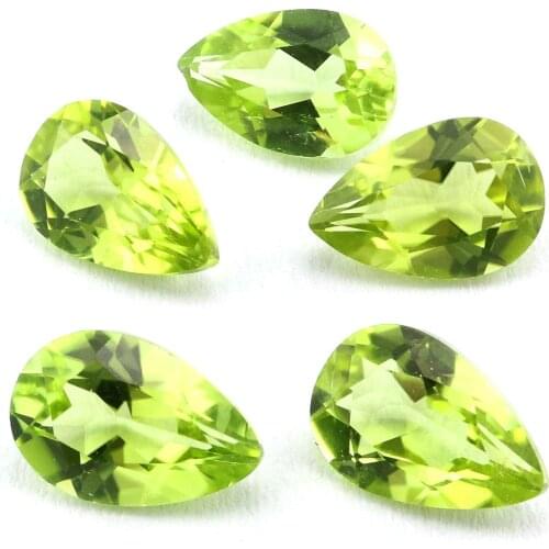 1Pcs Pear Green Peridot August Birthstone Faceted Cut Loose Gemstone Natural Semi Precious Stone DIY Jewelry Supplies 4150006
