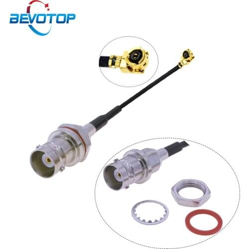 10PCS/LOT Waterproof BNC Female Bulkhead to IPEX1 Female Jack IPX U.fl Pigtail RF1.13 Cable Antenna Extension Cord RF Jumper