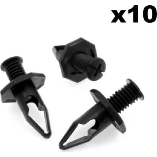 10x For Honda Plastic Trim Clips 10mm Hole, Octagonal Head, Bumper Clips-FOR Accord