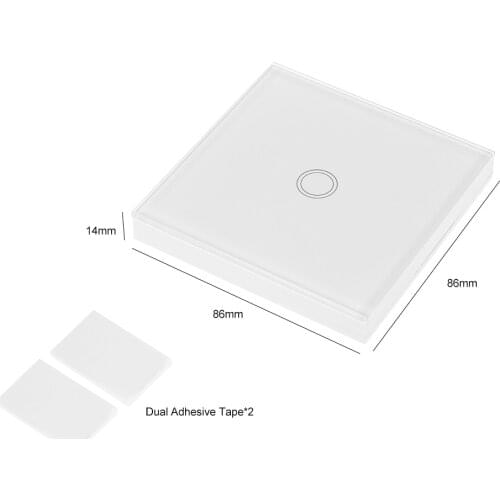 5PCS T433 86 Type Luxury Wall Touch Panel Sticky 433MHz Wireless RF Remote Control Transmitter Automation Modules 1 Gang