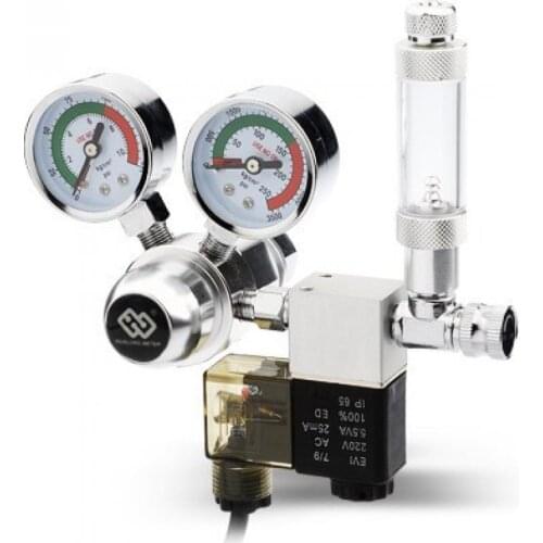 Aquarium Co2 Regulator with Check Valve Bubble Counter Magnetic Solenoid Valve Aquarium Carbon Dioxide Pressure Reducing Valve