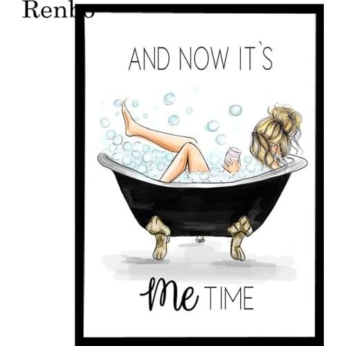 5d diy Diamond Painting Girl in the bathtub diamond embroidery round handmake needlework Mosaic Diamond Full Square round drill