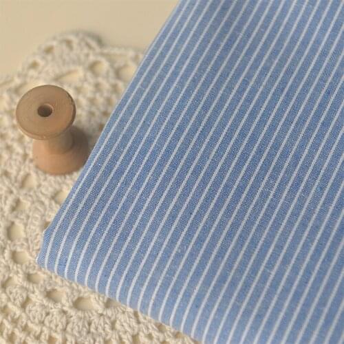 Navy Wind Denim Blue Yarn-dyed Striped Cotton Linen Shirt Dress Clothing Tablecloth Pillow Sofa Towel Fabric