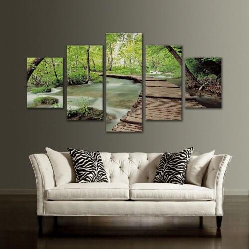 Framed Canvas Print Poster Decorations For Home Living Room Decoration Sea River Nature Landscape Wall Picture With Frame