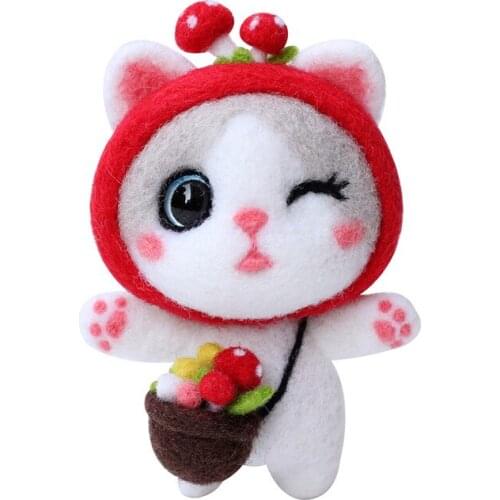 1Pcs Toy Doll Wool Felt Poked Felt Craft DIY Non Finished Poked Set Handcraft Kit for Needle Material Bag Pack Felt DIY