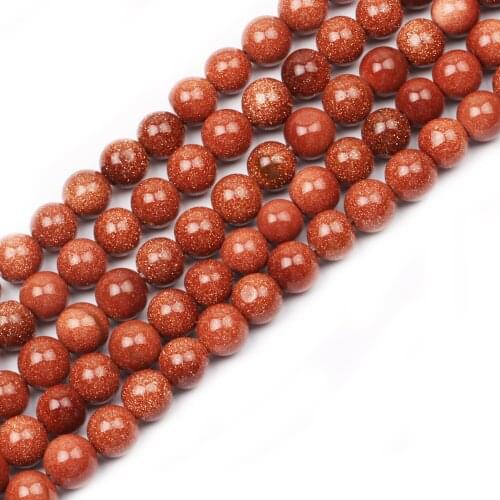 Natural Round Stone Beads, Natural Gemstone Hole Size 6/8/10mm Crystal Energy Stone Healing Power Smooth Loose Glidstone Beads