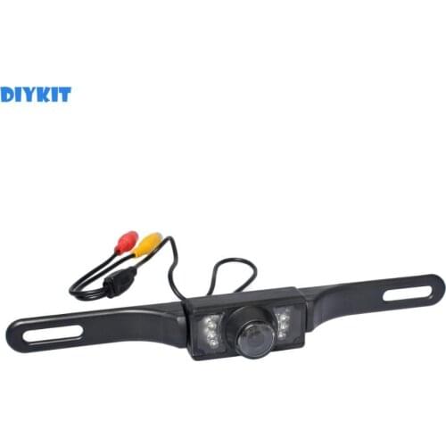 DIYKIT Waterproof License Plate Frame Camera IR Night Vision LED Auto Parking Rear View Backup Camera