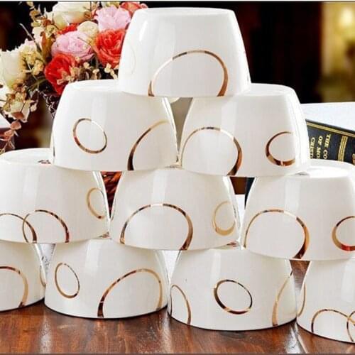 Bone china tableware 56 head square Jingdezhen ceramics tableware bowl set