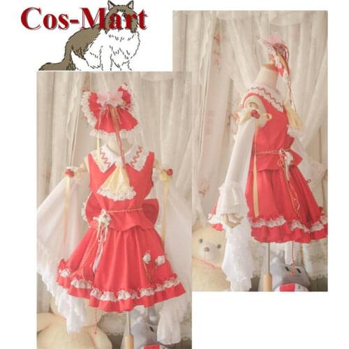 Hot Game Touhou Project Hakurei Reimu Cosplay Costume Gorgeous Red Formal Skirt Female Role Play Clothing Custom-Make Any Size