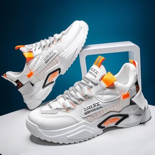 Fashion outdoor sports running fitness leisure sports mens shoes breathable mesh non-slip soles old shoes trendy mens shoes