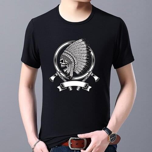 Summer Mens Fashion Popular Devil Skull Print Shirt Casual Breathable Sports Travel O-neck T-shirt Street Harajuku Youth Shirt