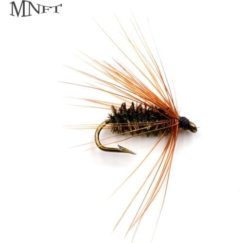 MNFT 10PCS 12# Peacock Nymph Spinner Bait Lures Trout Dry Fly Fishing Lure Outdoor Freshwater Fishing
