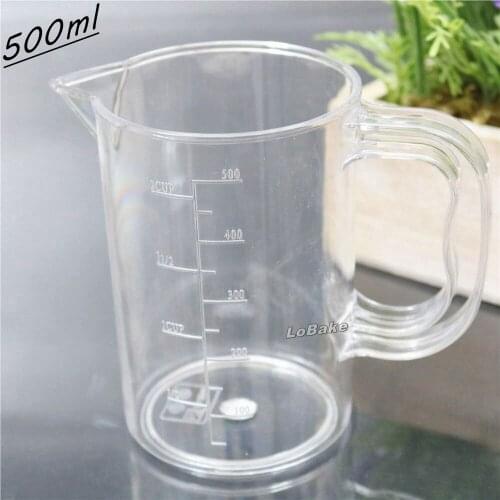 Newest 500ml high quality hard PC polycarbonate measuring cup mug with detail measure sizes marks for kitchen cooking gadgets