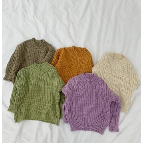 2020 New Arrival Girls Boys Knitted Sweaters Autumn Winter Full Sleeve Fashion Kids Pullover Sweater 1-6 Years QV156