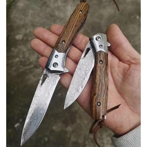 New style sharp 67 Layer Damascus steel folding knife The rare snakewood handle Exquisite gift Outdoor survival EDC tools