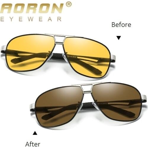 Quality Day Night Vision Goggles Driver Eyeglasses Polarized Sunglasses Men Yellow Car Driving Glasses Photochromic Outdoors
