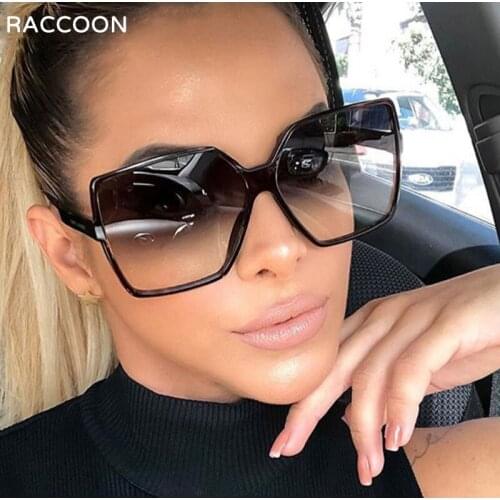 Fashion Oversized Womens Sunglasses Brand Designer Big Frame Ladies Sun Glasses Vintage Driving Leopard Eyeglasses UV400