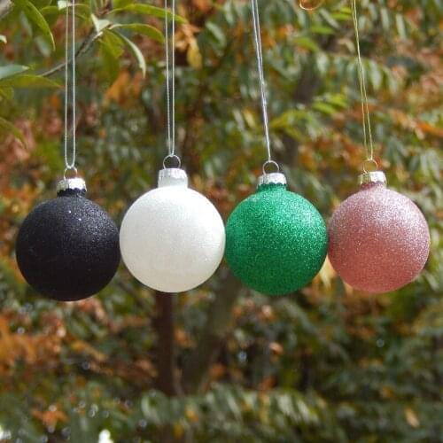 12pcs/pack Diameter=10cm Creative Colorful Powder Glass Pendant Christmas Tree Hanging Ornaments Home Decoration Friend Gift