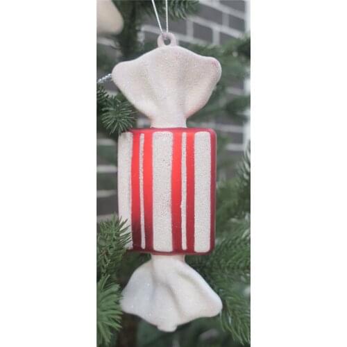 Festive wedding Christmas day layout plastic candy pendant 15CM color simulation creative candy pendant single